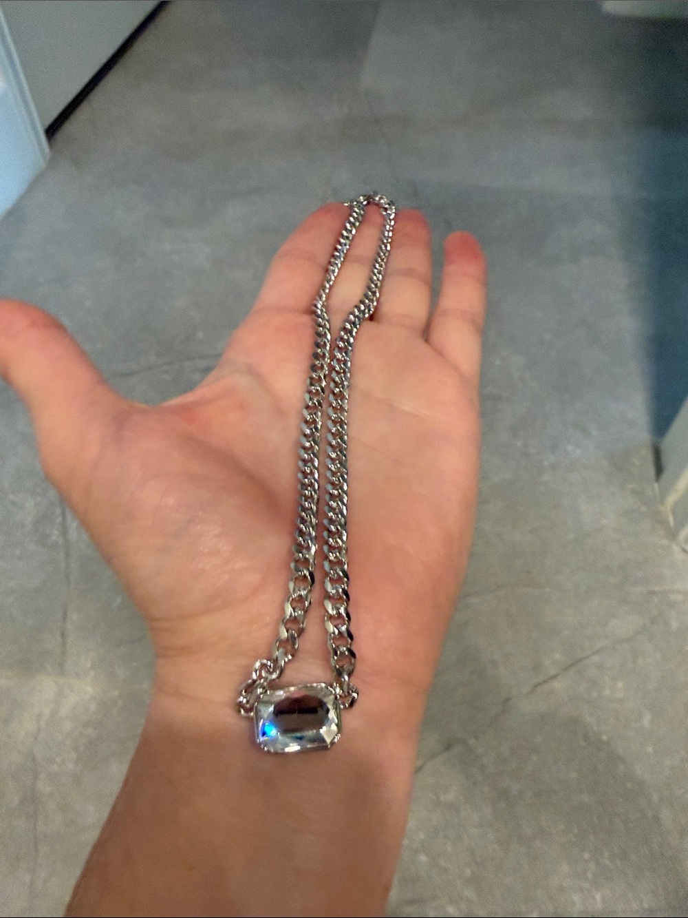 Touchstone Crystal Silver-Tone Crystal Pendant Necklace - Women's Jewelry